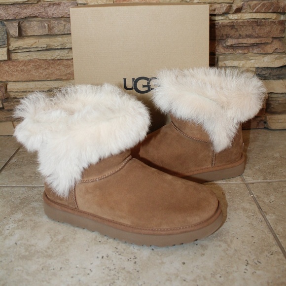 UGG MILLA MINI Toscana Fluff Suede Shearling Boots - Picture 2 of 8